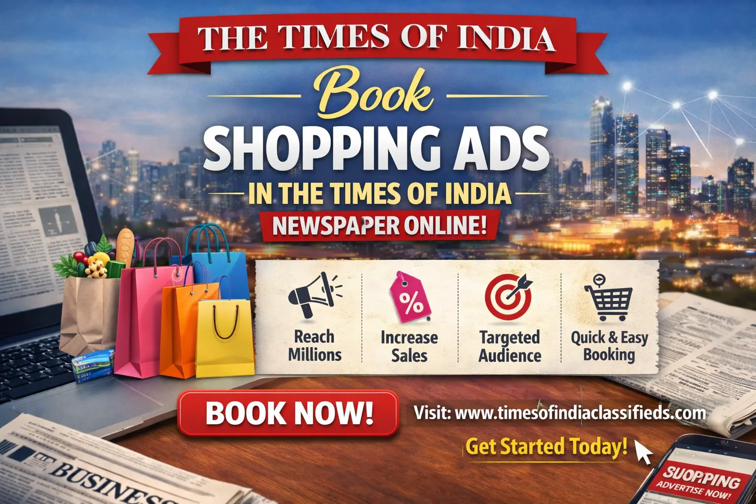 Book Shopping Ads in The Times of India Newspaper Online